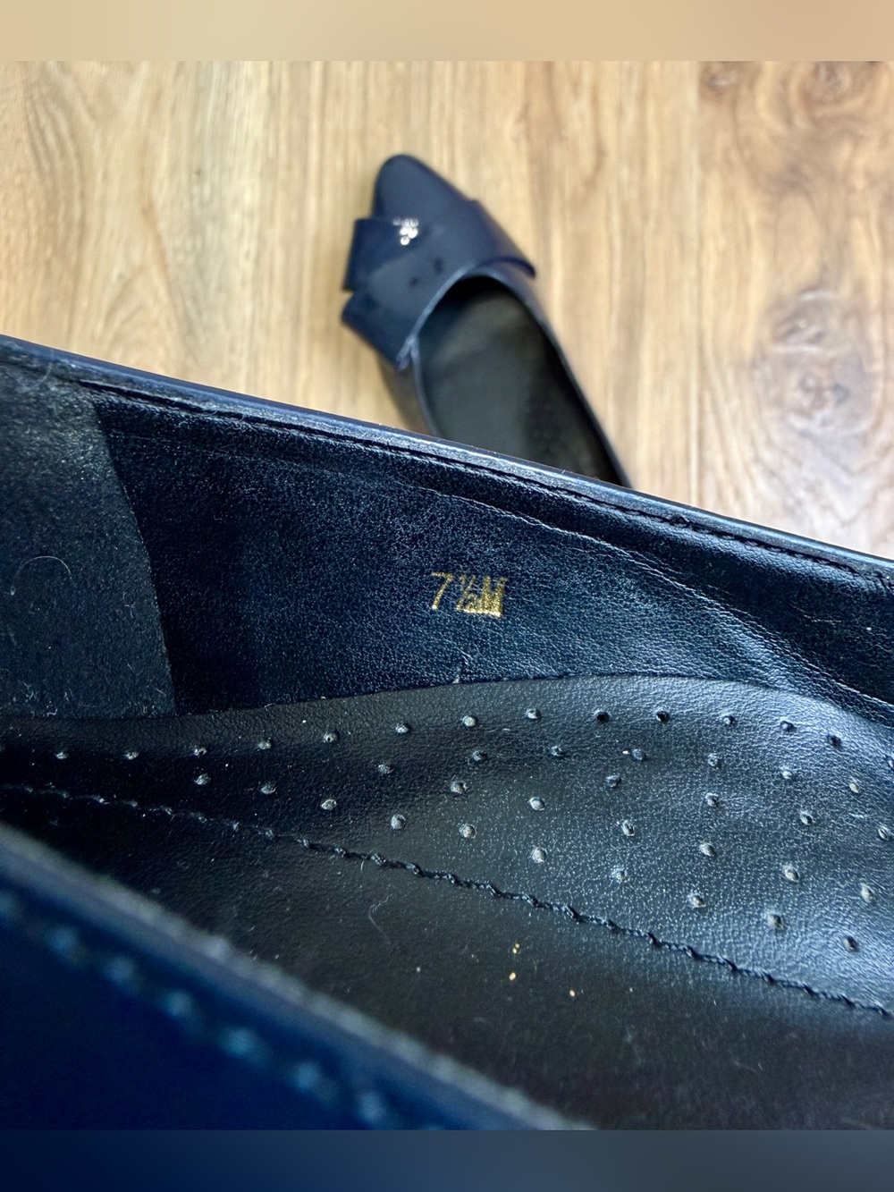VANELi Navy Patent Bow Ballet Flats Size 7.5M - Picture 7 of 8